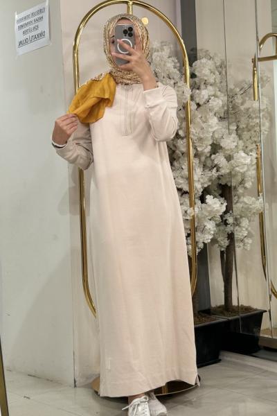 levidor fermuarlı elbise Taş Rengi