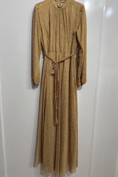 Levidor şifon elbise KARAMEL