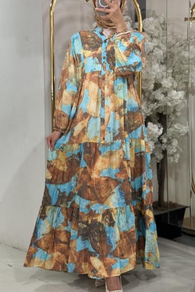 modal kumaş elbise Kahverengi