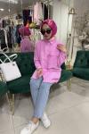 MODAL PEMBE ÇİZGİLİ TUNİK Pembe