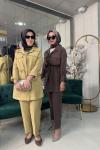 MODAL TUNİK SAFARİ TENCEL PANTOLONLU TAKIM Yağ Yeşili
