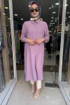 ÖNÜ DÜĞMELİ UZUN TUNİK  Pembe