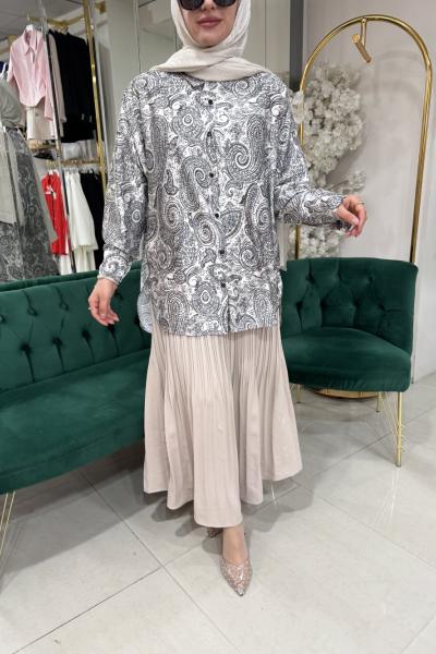 PİLİSELİ ETEK Bej