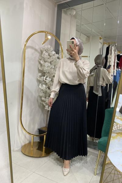 PİLİSELI ETEK Siyah