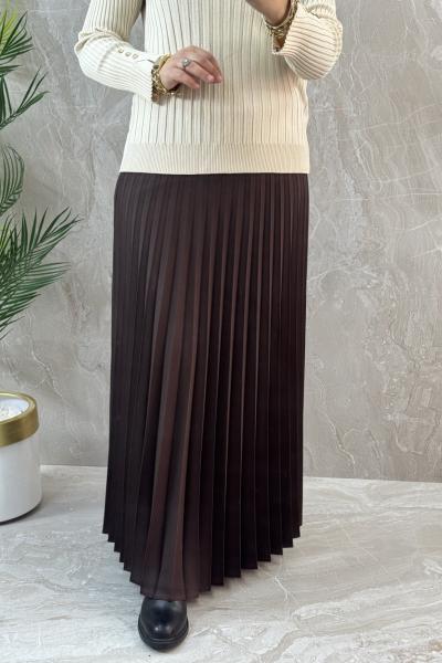 PİLİSELI ETEK Kahverengi