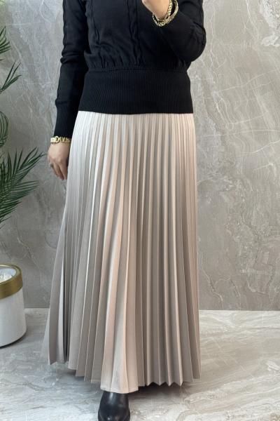 PİLİSELI ETEK Bej