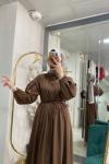 PRENSES ELBİSE Kahverengi