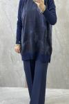 QUPRA MERSERİZE TUNİK YANDAN FERMUAR DETAYLI Lacivert