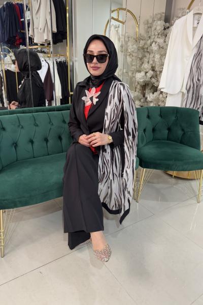 ŞAL DETAY BLAZER TAKIM Siyah