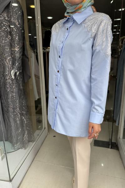 SELİNADA TASARIM GÖMLEK Bebe Mavisi