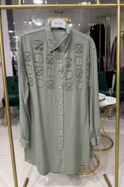 TAŞLI TENSEL TUNİK Mint Yeşili