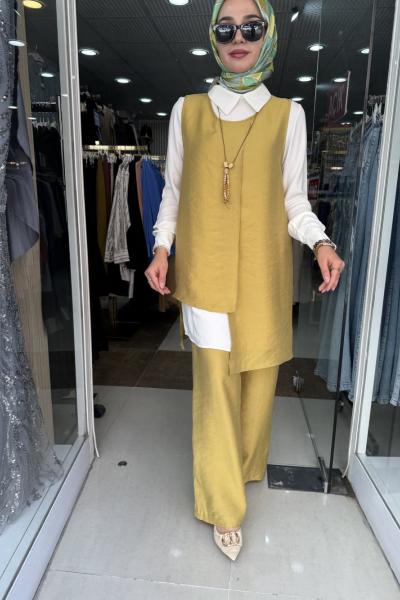 TENSEL KUMAŞ 3 LÜ TAKIM Yağ Yeşili