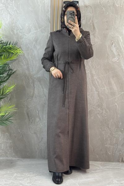 TRİP MANTO KAŞE KABAN Kahverengi