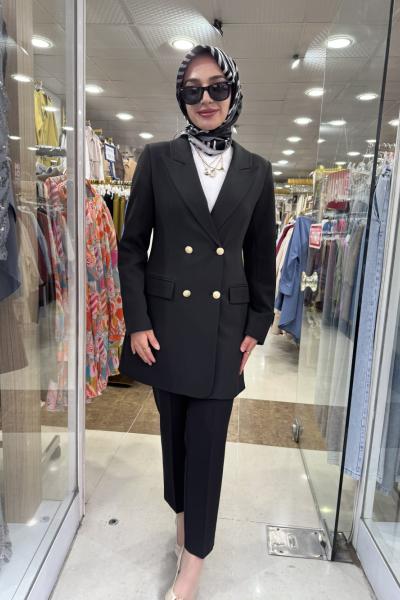 UZUN BLAZER CEKET Siyah