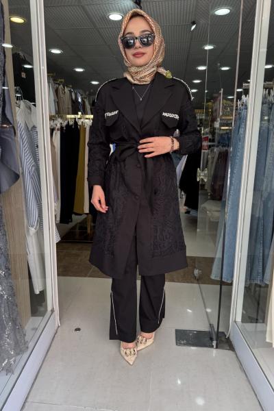 YAKMA ORGANİZE GABARDİN 3 LÜ TAKIM Siyah