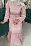 İNDİGO PEMBE SADE ELBİSE Açık Pembe