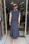 TENSEL KUMAŞ 3 LÜ ETEKLİ TAKIM Lacivert