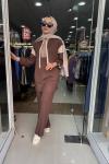 BAMBU PANTOLONLU TAKIM Kahverengi