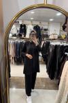 NAKIŞ DESENLİ BÜYÜK BEDEN ŞIK TAKIM Siyah
