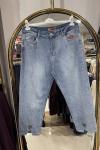 PAÇASI KELEBEK MOM JEAN KOT PANTOLON BUZ MAVİSİ