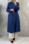 TENCEL BELİ LASTİKLİ GİYÇIK Mavi