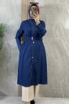 TENCEL BELİ LASTİKLİ GİYÇIK Mavi