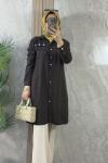TENCEL CEPLİ GÖMLEK TUNİK Acı Kahve