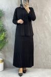 PLATİN KREP ETEKLİ TAKIM Siyah