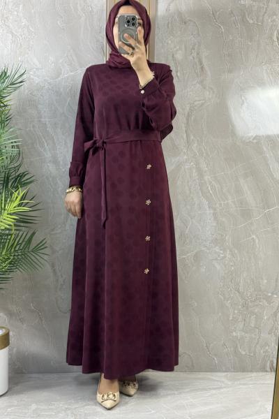SADE VE ŞIK  ELBİSE  Bordo