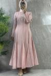TAŞ İŞLEMELİ TASARIM ABİYE Pembe
