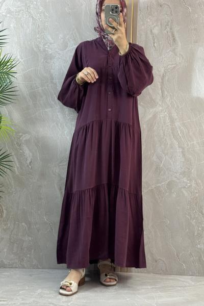 AURA ELBİSE TENCEL MODAL Bordo