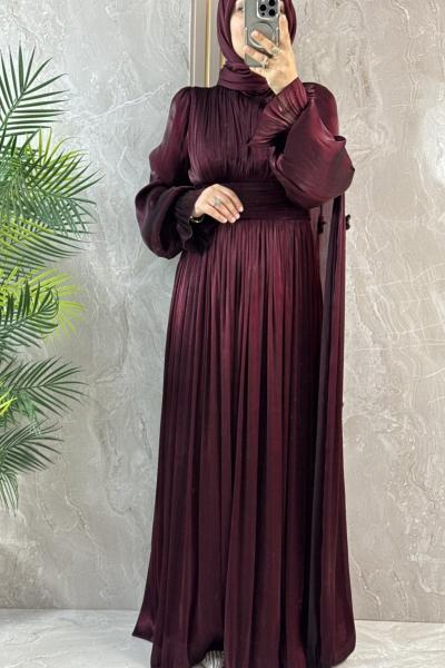 JANJAN ABİYE ELBİSE  Bordo