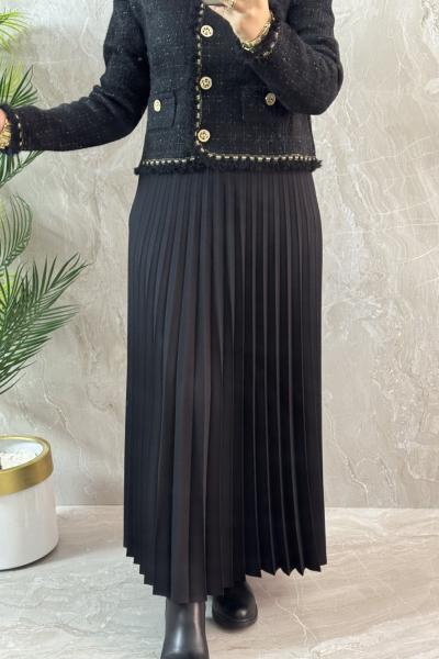 PİLİSELI ETEK Siyah