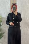 PİLİSELI ETEK Siyah