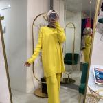 BNN3008 MERSERİZE TUNİK Sarı
