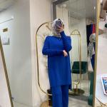 BNN3008 MERSERİZE TUNİK Saks Mavisi